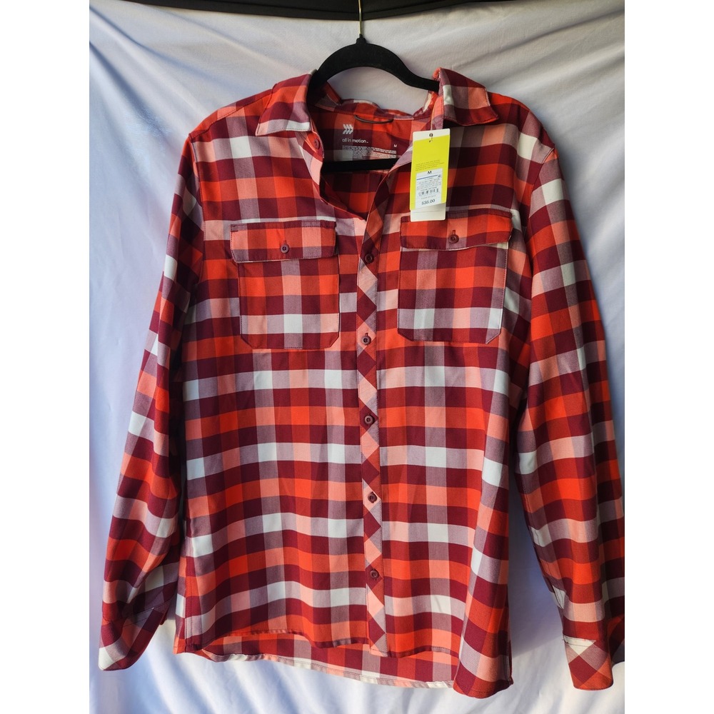 NWT All In Motion Mens Flannel Button Down Shirt